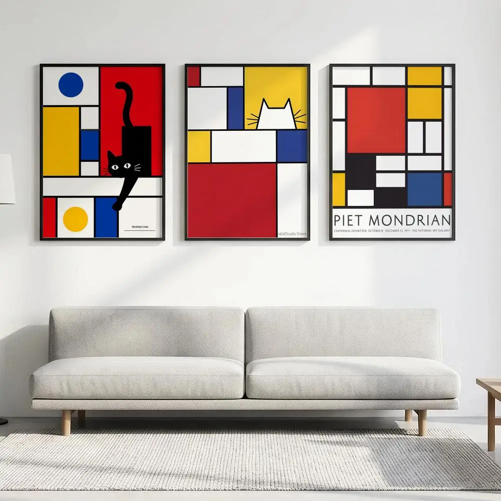 Artist Piet Mondrian Poster HD art waterproof sticky wall home decoration aesthetic