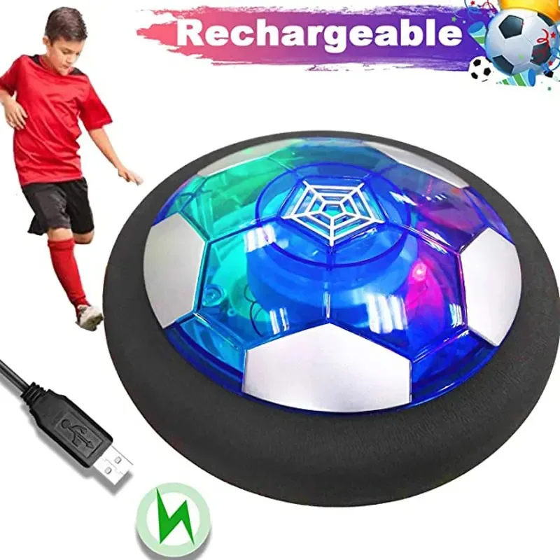 Electric Soccer Ball Hover Soccer Ball LED Light Projector Suspended Football Toys Gliding Air Cushion Floating Foam Kids Gift