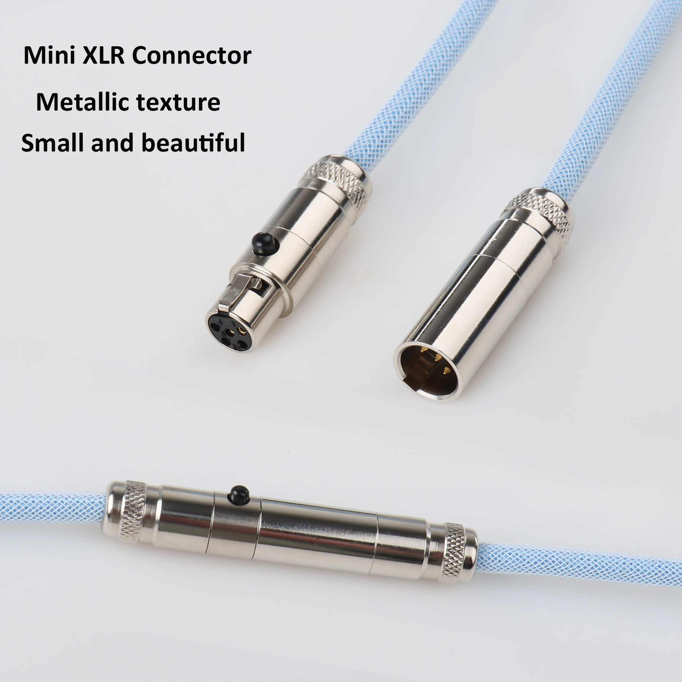 Custom Straight Paracord keyboard cables USB Cable Type C mini xlr connector for for Gaming Keyboard