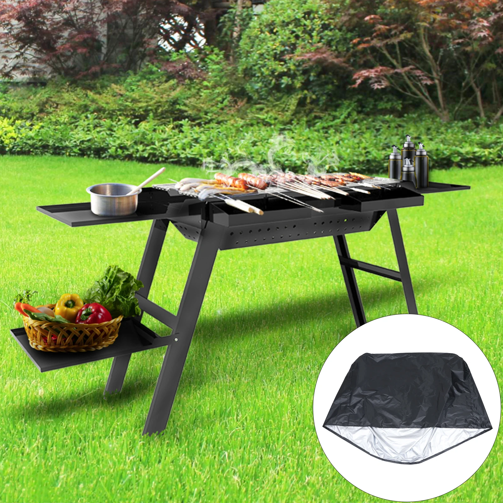 

Grill Barbecue Oven Cover Waterproof Polyester Durable UV Resistant Windproof BBQ Protector Outdoor Camping Furniture Cover
