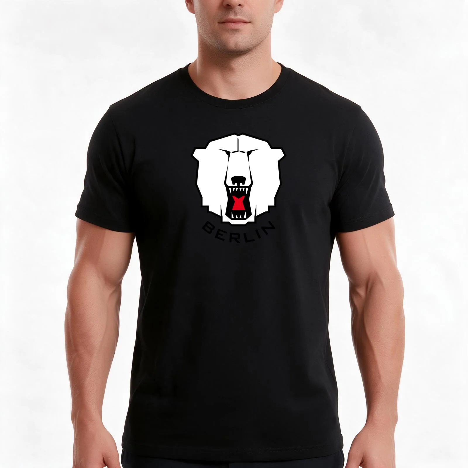The Eisb?ren Team T-Shirt, Summer Casual Cotton Tee, Oversized Streetwear Tops, Vintage Graphic Print, Loose Fit Short Sleeve