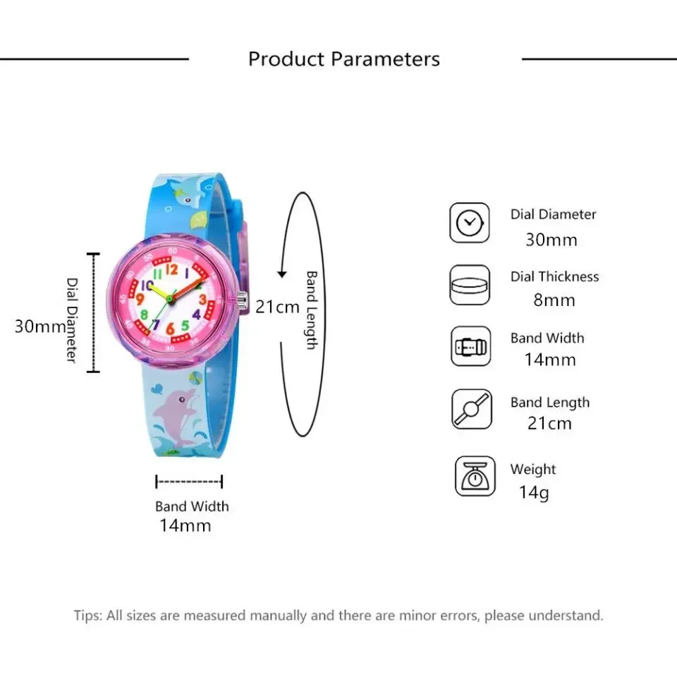 Cartoon Pony Kids Watches Cute Lion/dinosaur Watch Baby Learning Time Props Children and Students Quartz Watch Relogio Infantil