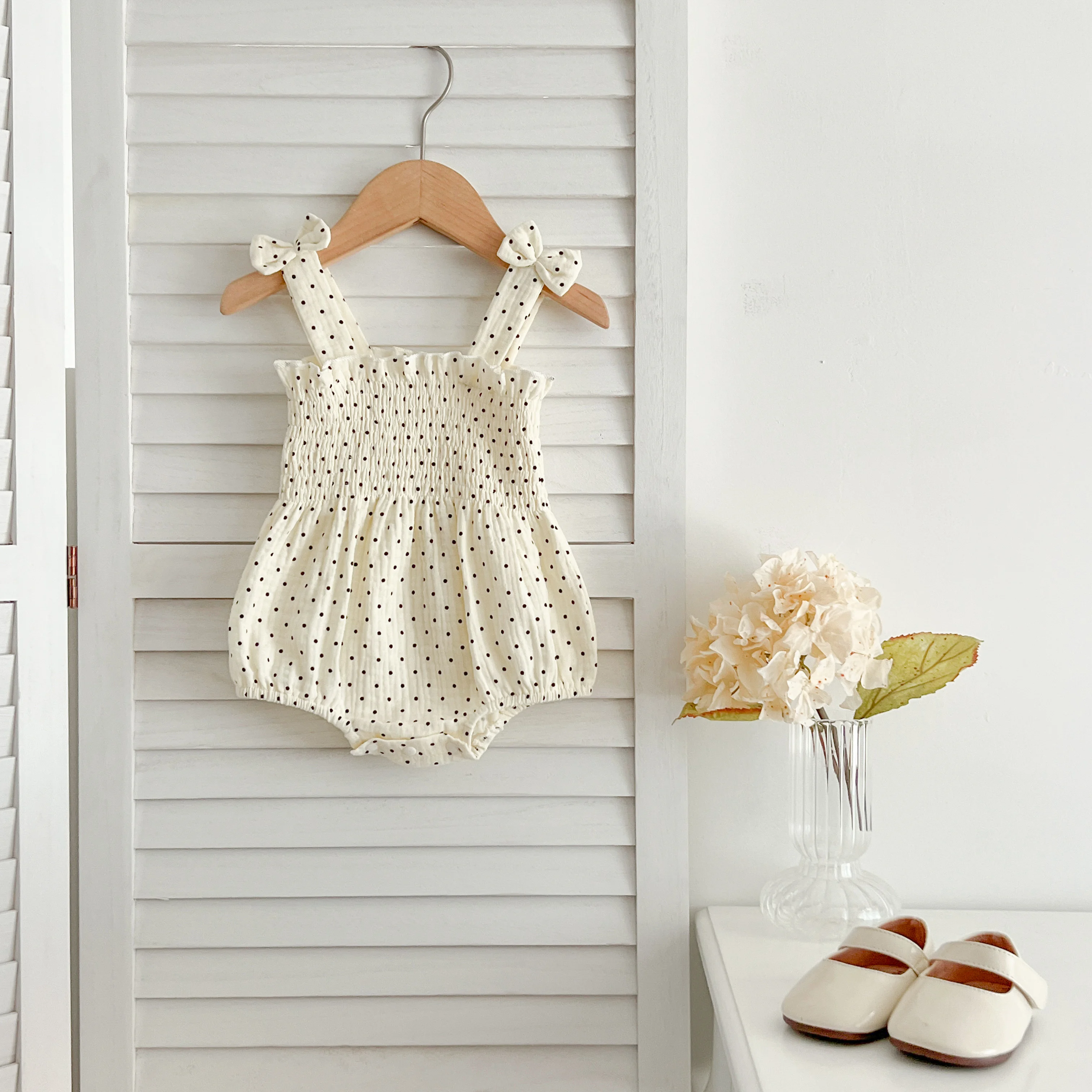 Sommer Outfit Kinder Baby Kleidung Baumwolle Ärmellose Strampler Neugeborene Mädchen Kleidung Kleinkinder Blume Bogen Kinder einteiliges Bodys – Detail 5