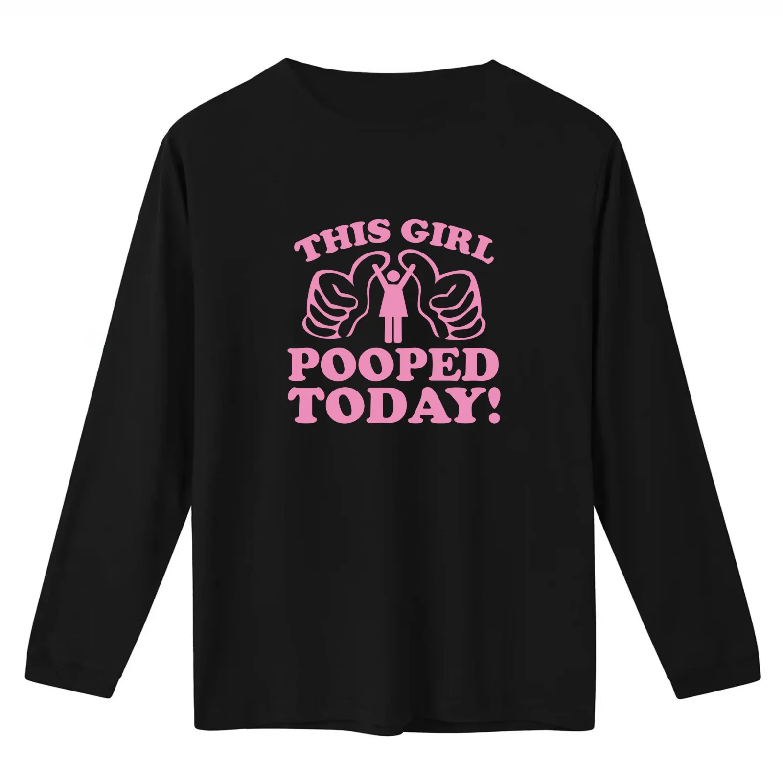 This Girl Pooped Today! T-Shirt Summer Casual Cotton Tee Oversized Streetwear Tops Vintage Graphic Print Unisex Men Women