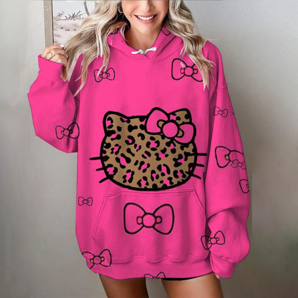 2024 Lazy and cute new style Hello Kitty hoodies Women\'s hoodie in the Spring and Autumn Men\'s and Women\'s Couple Clothes