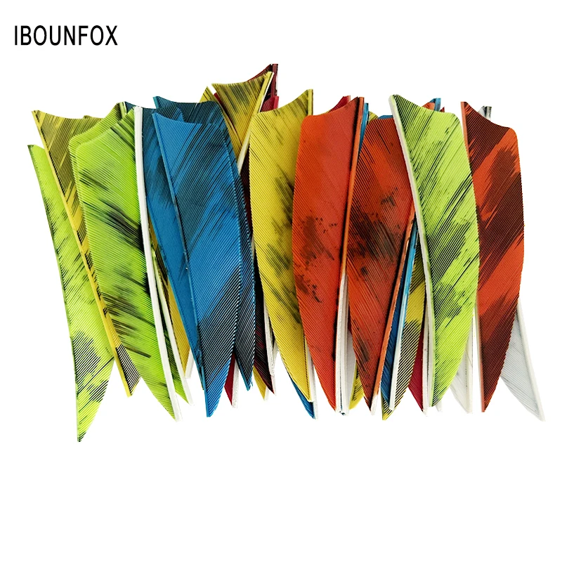 25Pcs Archery Arrows Feather Fletching 3Inch IBOUNFOX Colored Turkey Feather Vanes for Hunting Shooting Bow Accessories