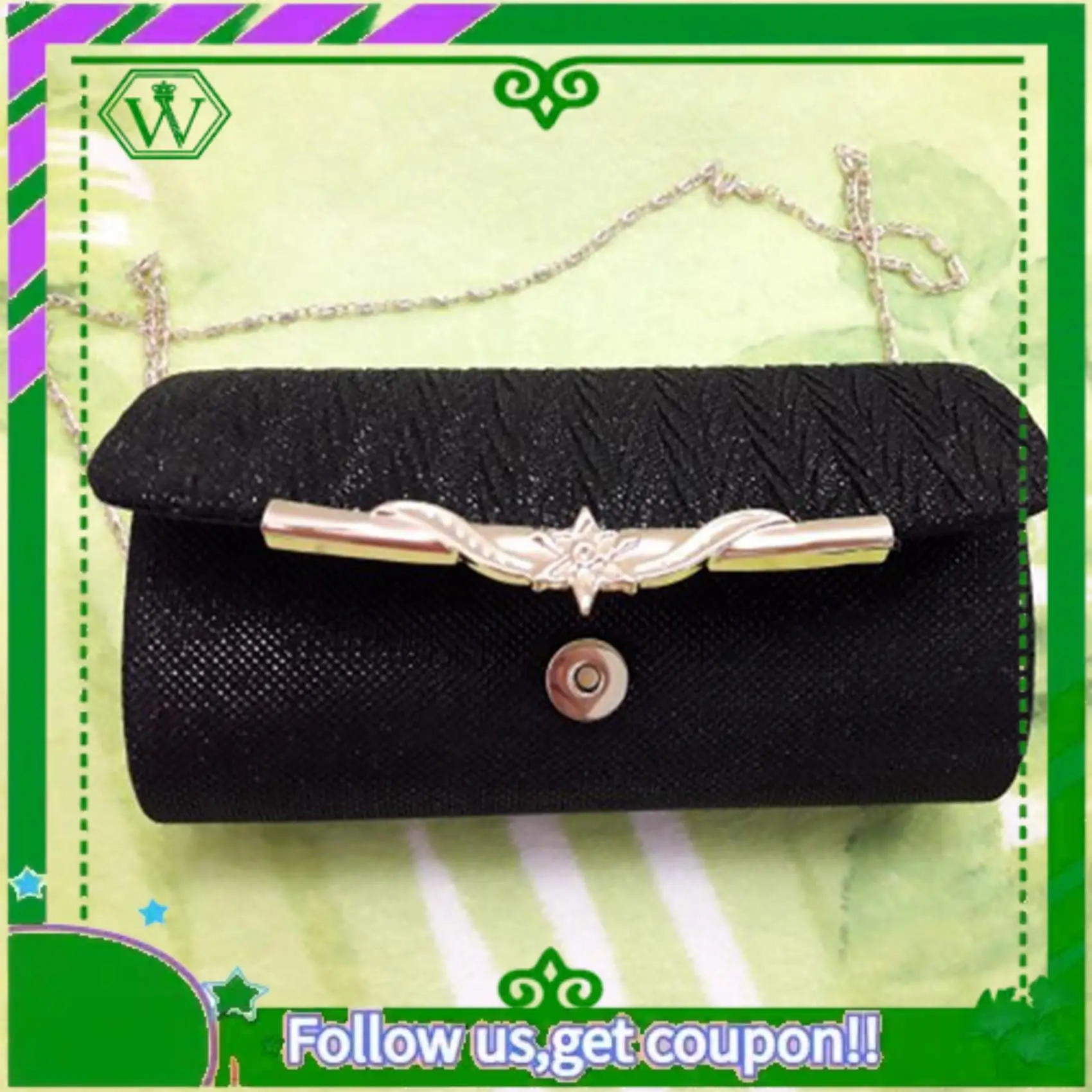 

A18P-2X Women Evening Bag Party Banquet Glitter Bag For Women Girls Wedding Clutches Handbag Chain Shoulder Bag(Black)
