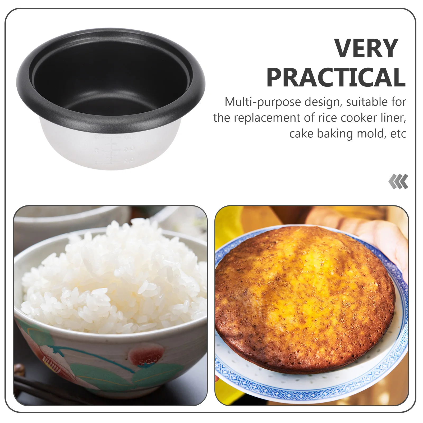 

2L Rice Cooker Liner Non-stick Electric Cooker Accessories Stainless Steel Inner Pot Cake Mold Home Hotel Dormitory