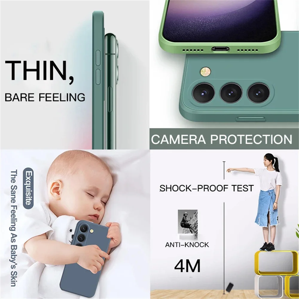 Delicate Liquid Silicone Camera Lens Protector Case For Samsung A17 A16 A56 A36 A15 S23 S24 S25 S26 UItra Plus Funda Coque Cover