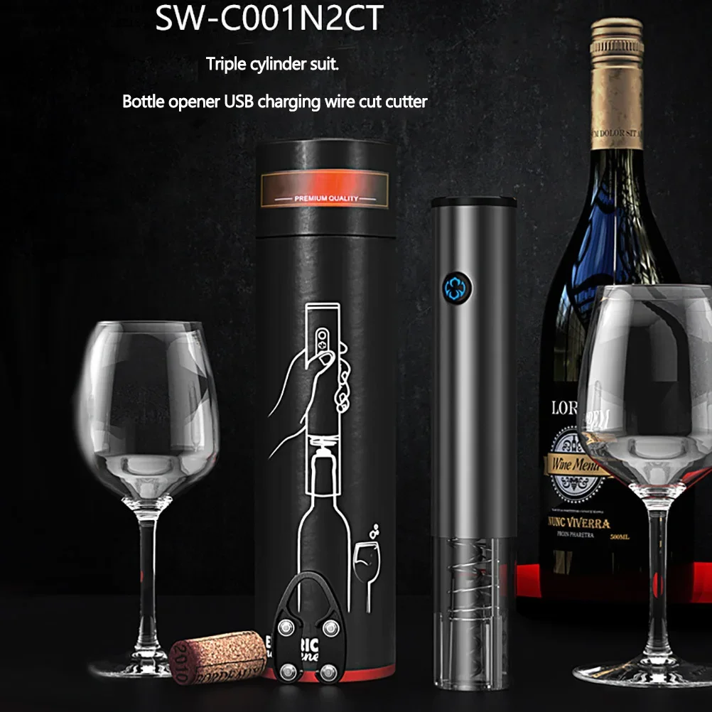 New 2026 Factory Direct Sales Rechargeable energy display bottle opener with electric blade cutter for home kitchen parties