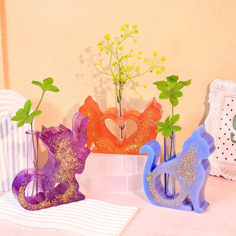 DIY Concrete Animal Flower Organ Silicone Mold Gypsum Cement Cat Hydroponic Silicone Resin Mold