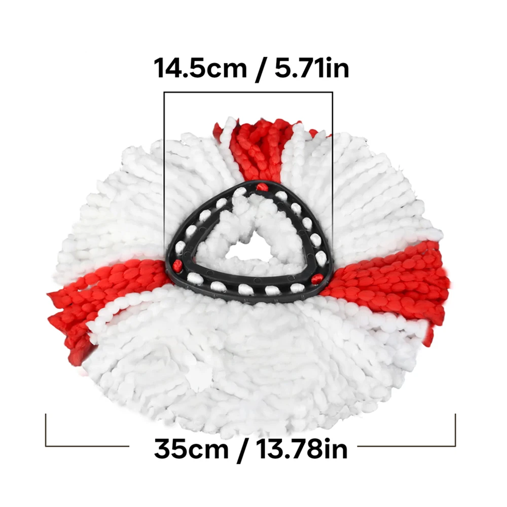 Mop Replacement Head Easy Cleaning Thickened  Rotating Triangular Microfiber Mop Cloth Pad Household Kitchen Mop Head  Accessory image 6