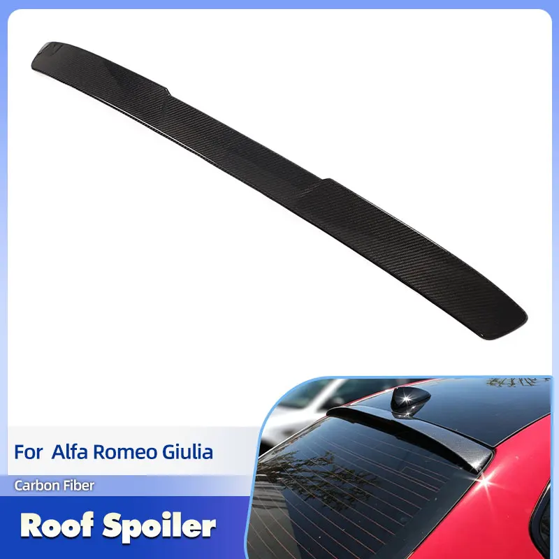 Car Rear Roof Spoiler Wings Carbon Fiber for Alfa Romeo Giulia Sedan 2015-2023 Rear Spoiler Window Top Wing Roof Lip Body Kit