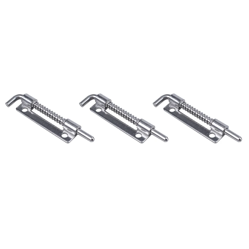 3X Hardware Spring Loaded Metal Security Barrel Bolt Latch 3.5 Inch Long Silver Tone