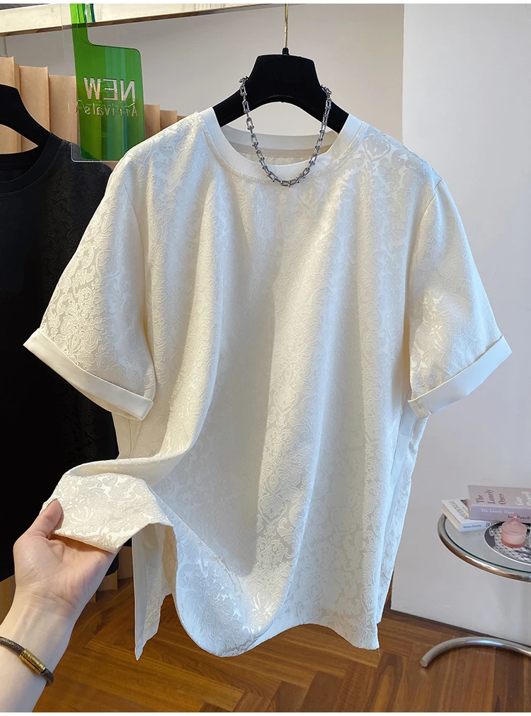 

Летний женский хлопковый топ свободного кроя с круглым вырезом, роскошный, в китайском стиле, с разрезом, размер 300 плюс