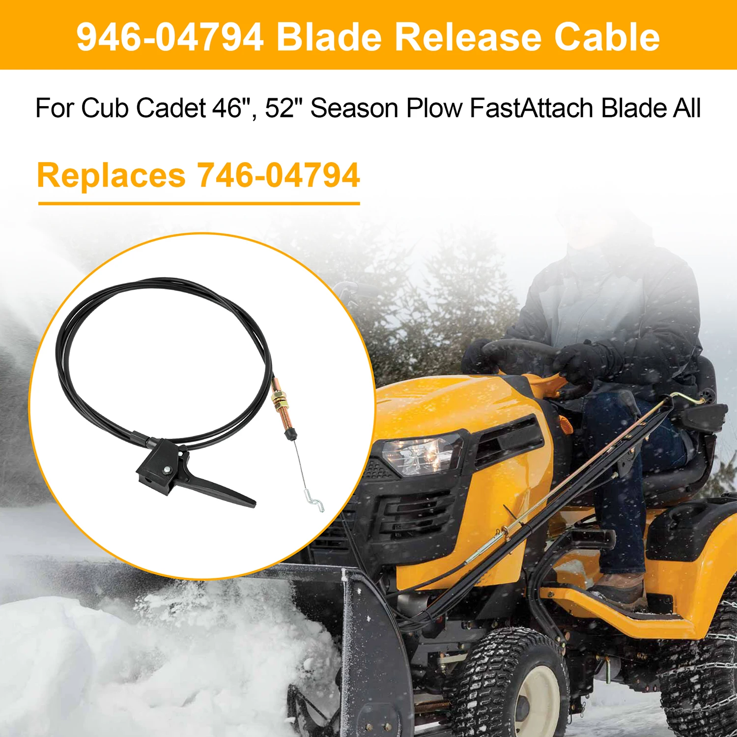 794 Blade Release Cable For 46 & 52 Season Plow, FastAttach Blade Systems
