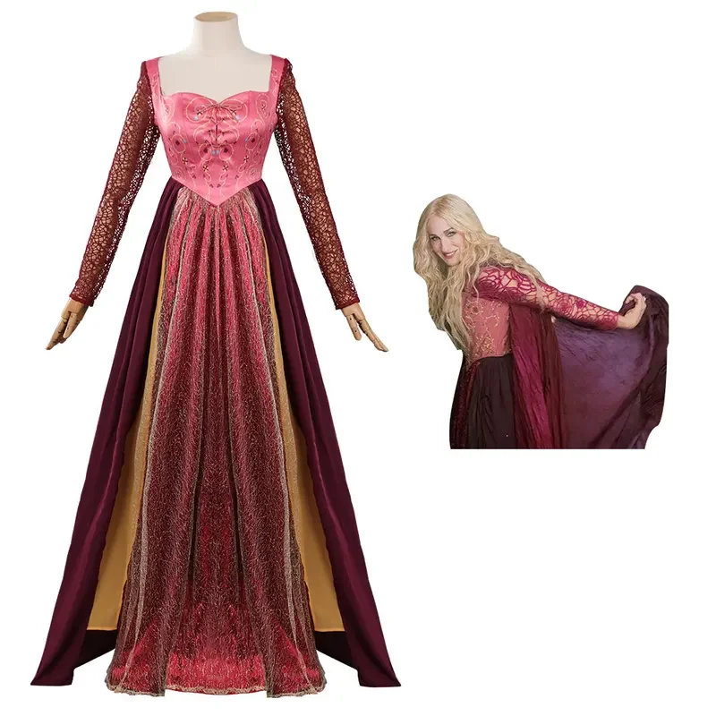 Hocus Sarah Sanderson cosplay Fantasia costume dress for adult women whereby Mary winired Sanderson Halloween carnival suit