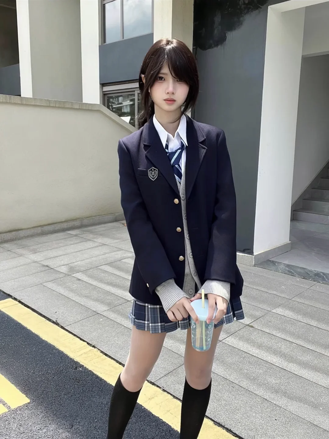 Suéter de Punto con Cuello en V para Mujer, Estilo Universitario, con Botones, Chaqueta Versátil, Larga, Informal, para Negocios