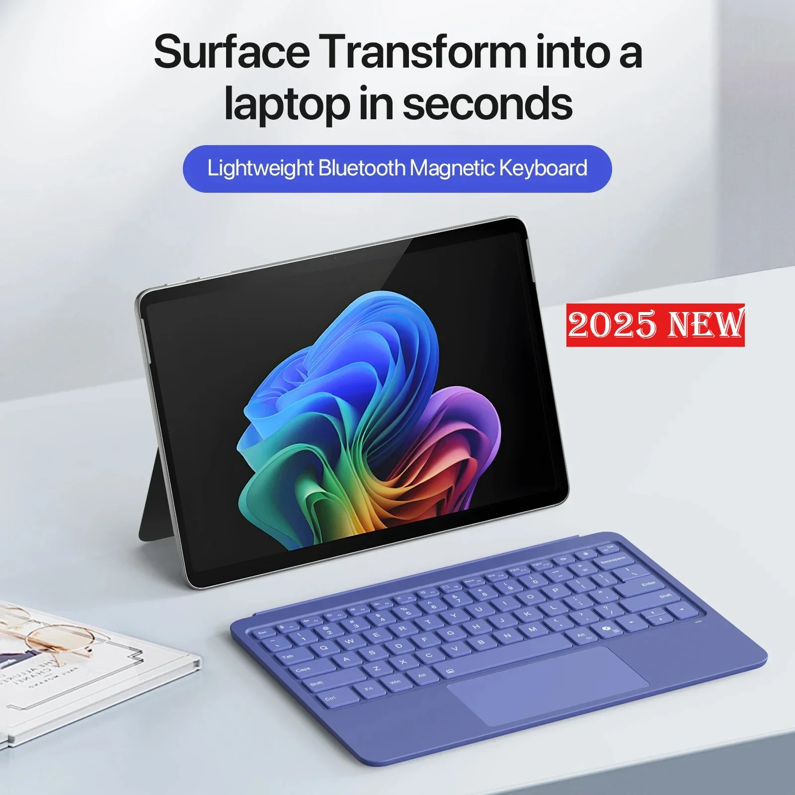 

For Microsoft Surface Pro 12 RGB 2025 Upgraded Bluetooth Keyboard Official Backlit Touchpad Magnetic Connection Tablet Keyboard