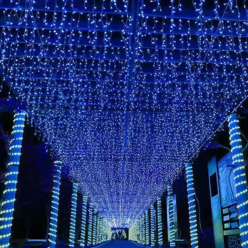 Cortina de carámbano LED para decoración del hogar, guirnalda de luces con caída de 0,6-0,8 m, para Calle, invierno y Navidad, para exteriores,