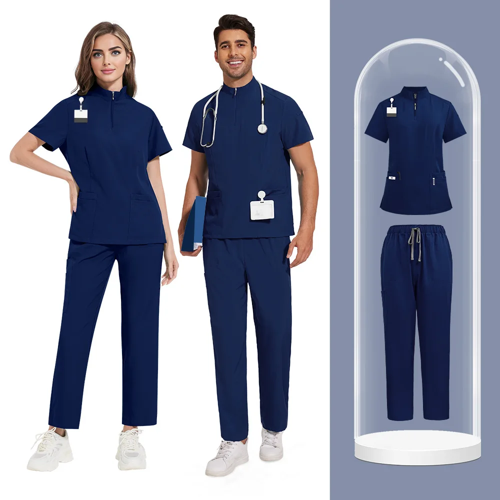 

Men Medical Uniforms Women Scurbs Sets Woman Hospital Clothes Doctors Nurses Accessories Dental Clinic Surgical Spa Workwear Set