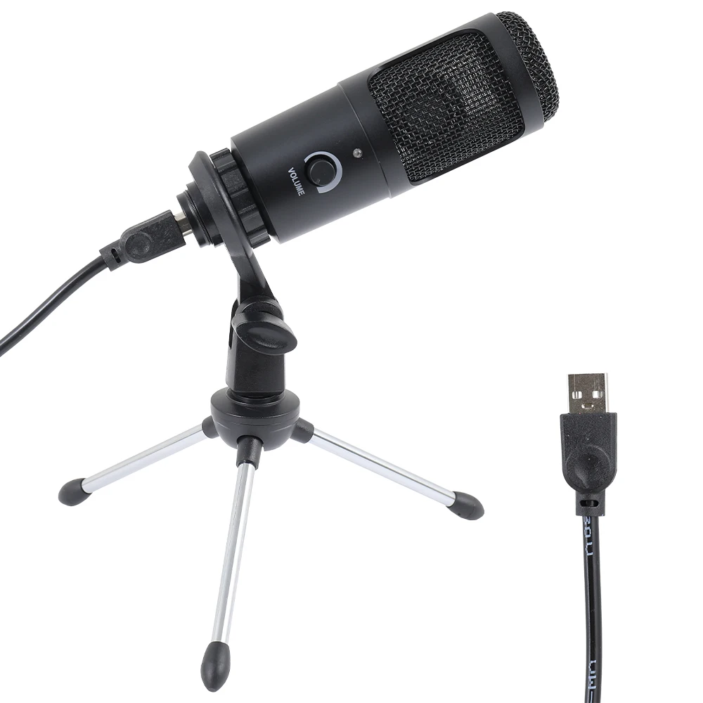 SH USB Microphone With Tripod Condenser Recording Microphone For Laptop Cardioid Studio Recording Vocals Voice Over YouTube