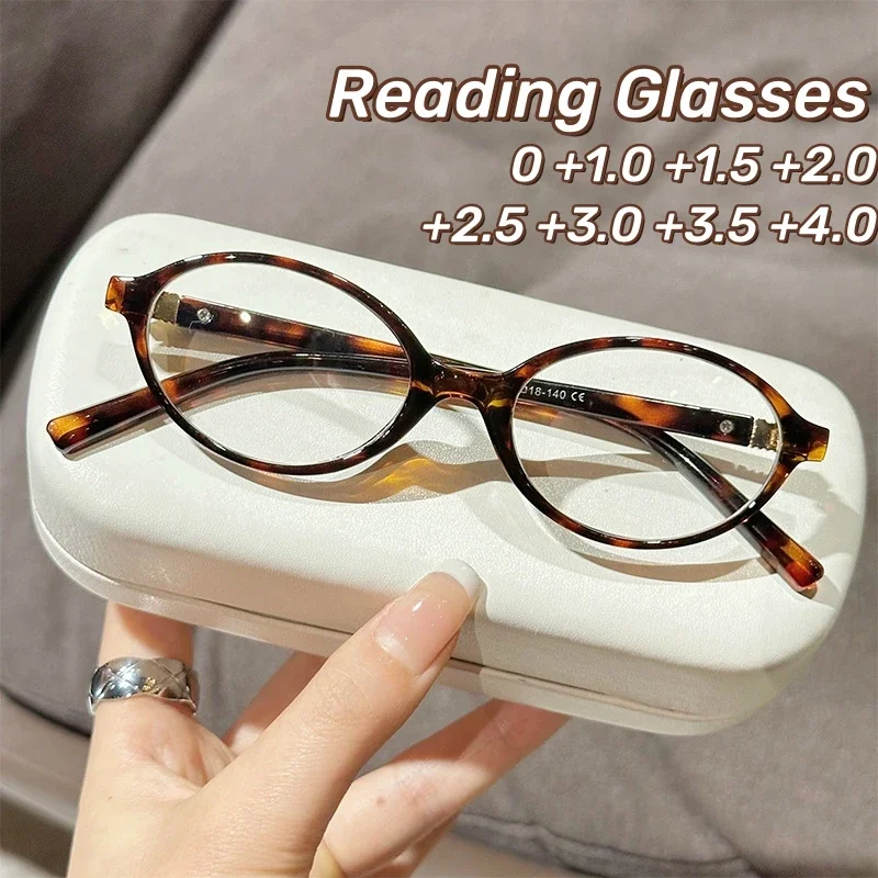 

Retro Oval Small Frame Reading Glasses Personalized Women's Presbyopia Glasses Blue Light Blocking Eye Protection Eyewear