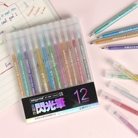 Metallic Glitter Gel Pens, 12 Colors 1.0mm Fine Tip,for Adult Coloring Book, Kids Drawing Art Supplies, Scrapbook, Sparkle