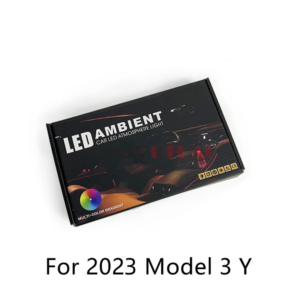 Per il 2021-2024 Tesla Model 3 Model Y Car Ambient Light modificato Breathing Central Control Color Light con accessori