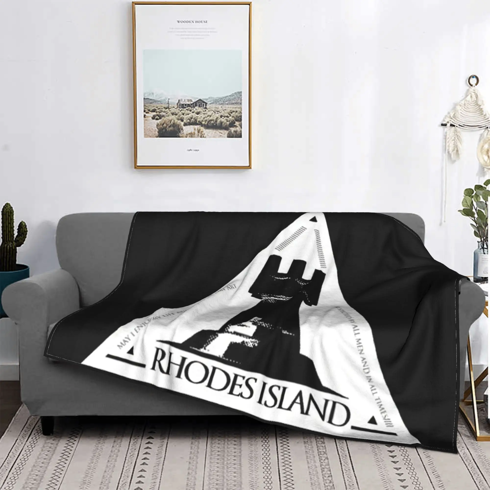 Arknights Rhodes Island Emblem Blankets Super Soft Fleece Sofa Throw Blanket for Couch Bedding Office Throws Bedspread Quilt