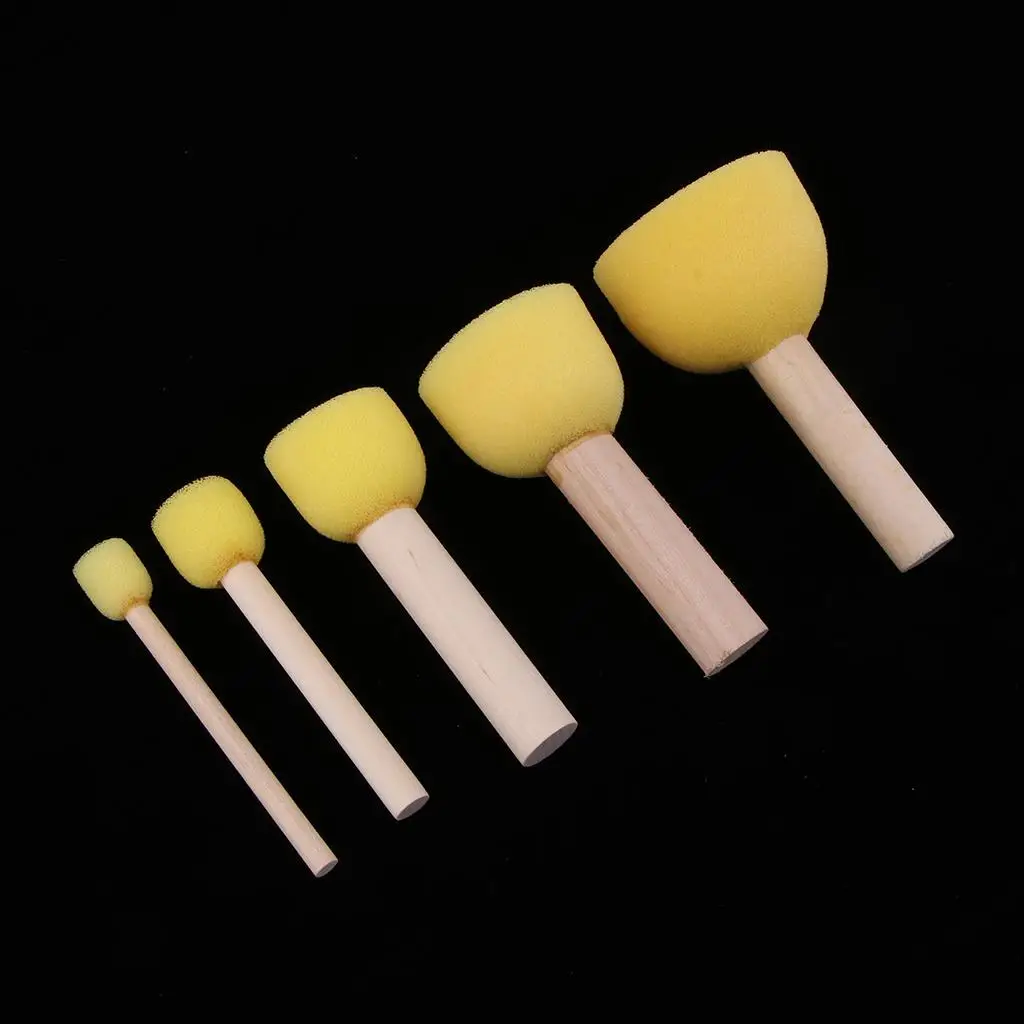 5pcs Kids Painting Sponge Foam Brushes Drawing Sponge Stippler Set