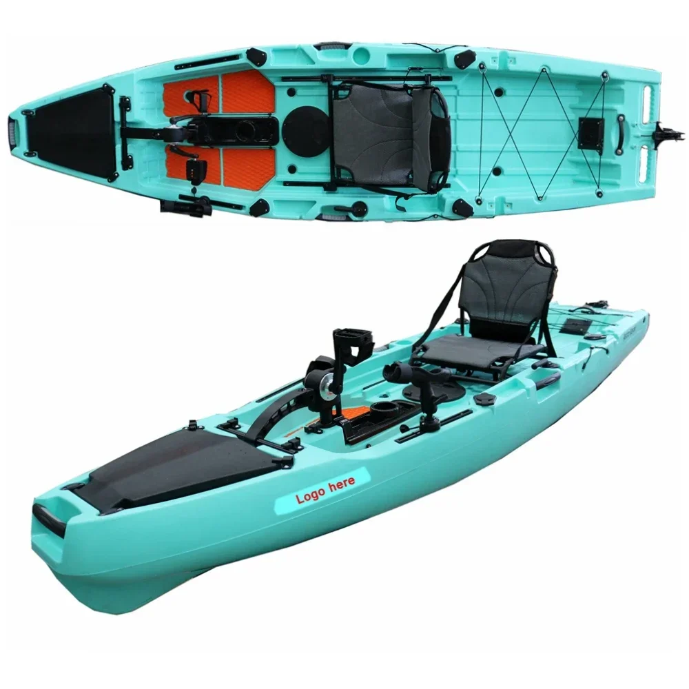 

Hot Selling 11ft High Quality Wide and Stable Fishing Rotational Kayak with Propeller Pedal Drive for Sale