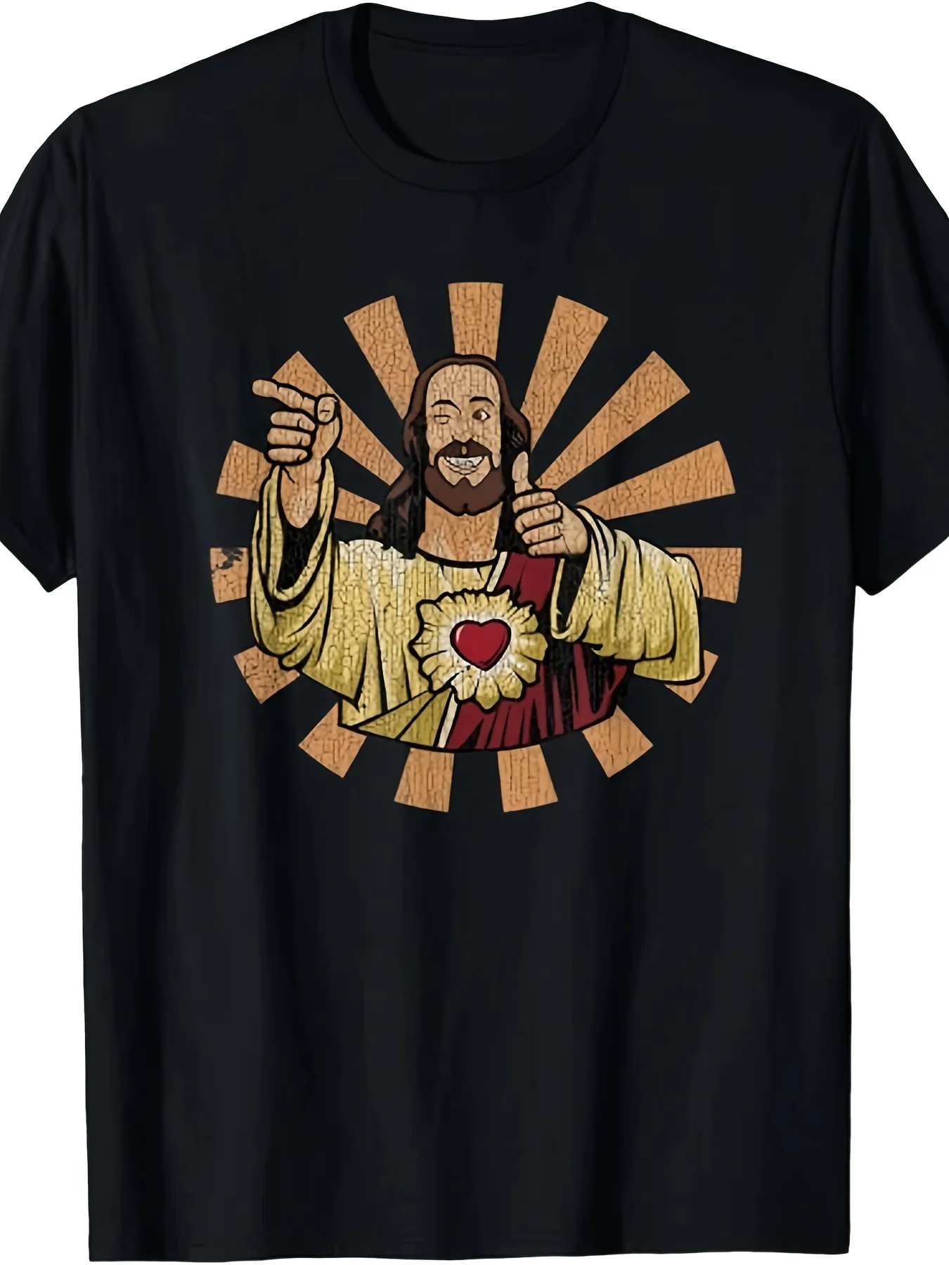 Vintage Christ Jesus Religious Christmas Graphic T-Shirt 100% Cotton O-Neck Short Sleeve Summer Casual Mens T-shirt Streetwear