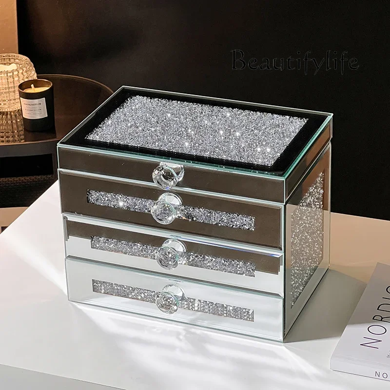 Exquisite storage box Large capacity necklace earrings Multi-layer jewelry box