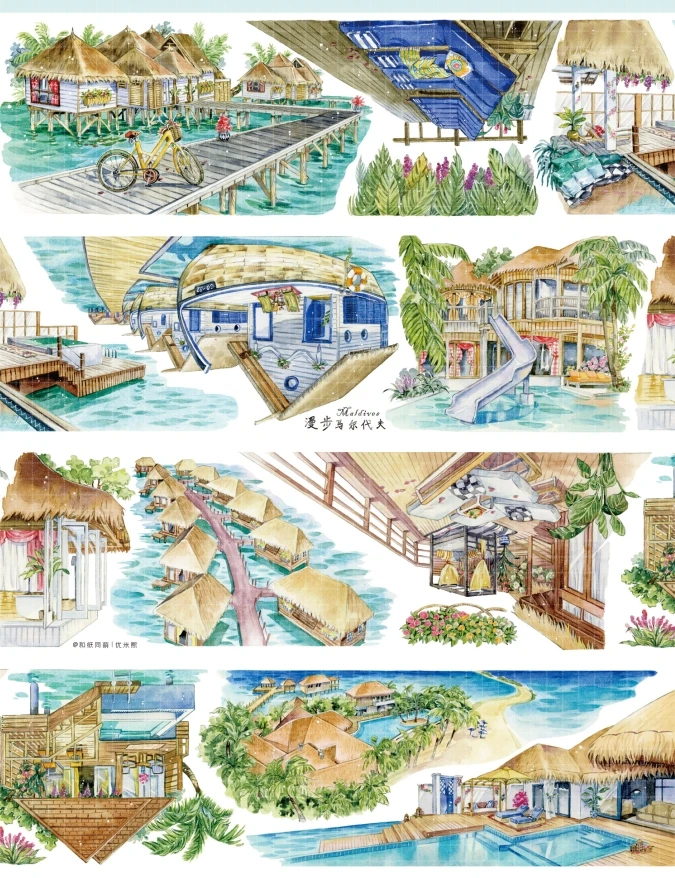 

Vacation holiday in The Maldives Holiday Beach PET Tape