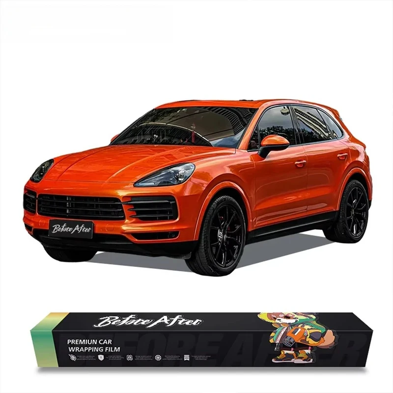 

BeforeAfter PVC Self- Adhesive PET Fire Orange Car Sticker Vehicle Wrap Vinyl Wrap