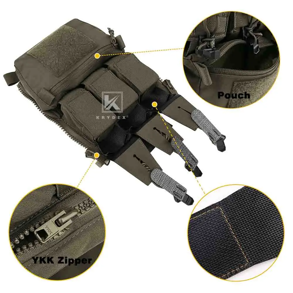 KRYDEX bolso táctico MOLLE con panel trasero y porta revistas - imagen 4
