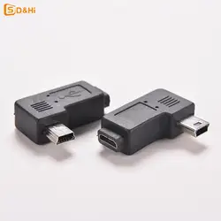 Mini USB tipo A maschio A Micro USB B femmina adattatore ad angolo sinistro A 90 gradi di alta qualità