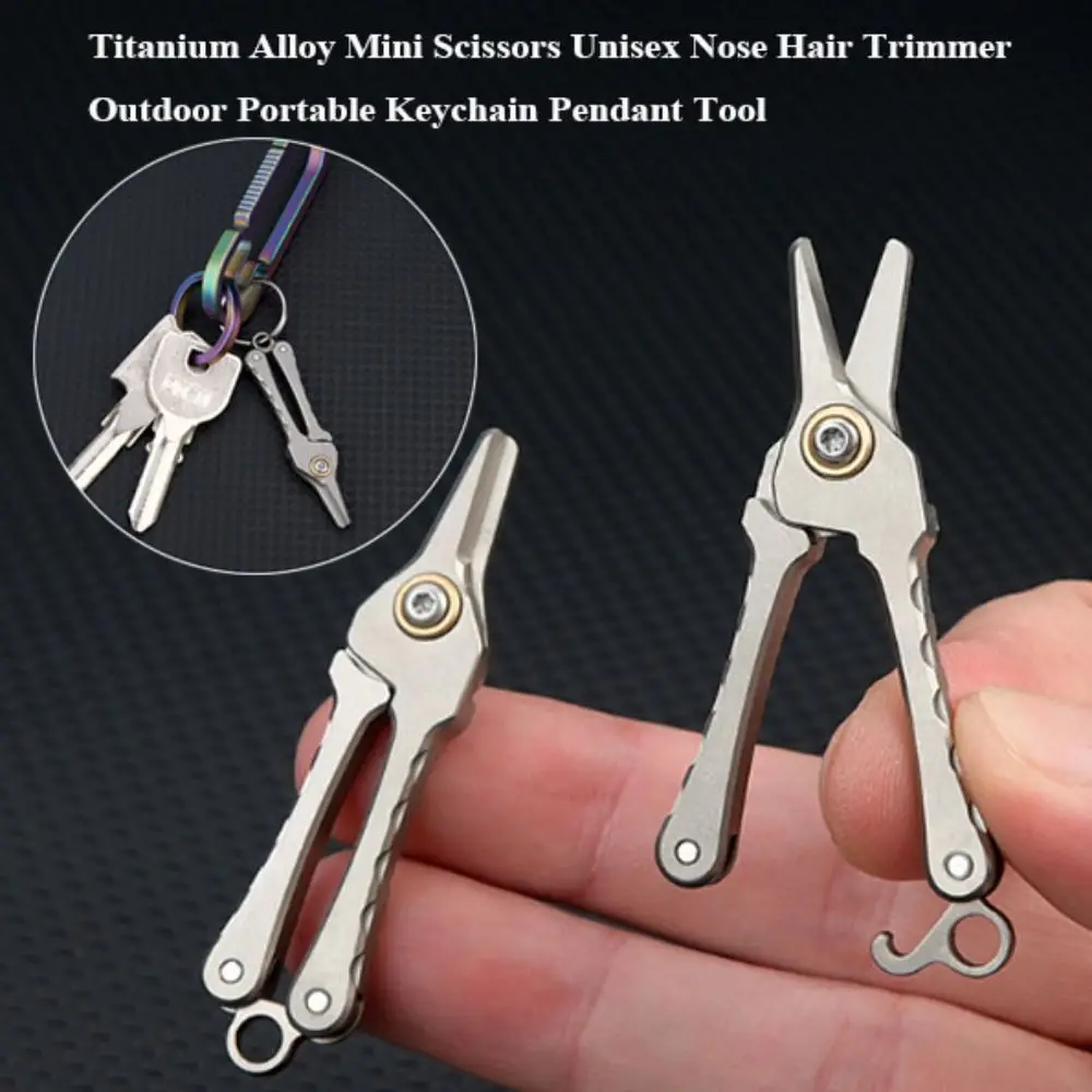 High Quality Mini Titanium Alloy Scissors Silver Portable Unisex Nose Hair Trimmer Eyebrow Trimming Outdoor Tool