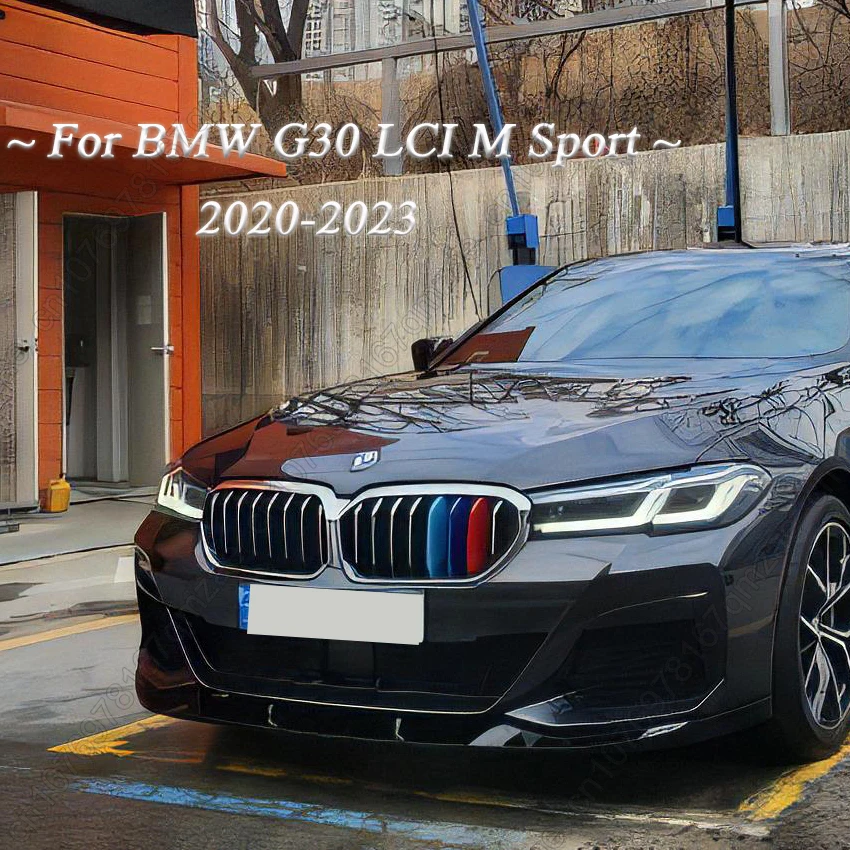 Car Front Bumper Lip Spoiler Splitter Accessories For BMW 5 Series G30 LCI M Sport 525i 530i 540i 2020-2023 Canard Lip Splitter