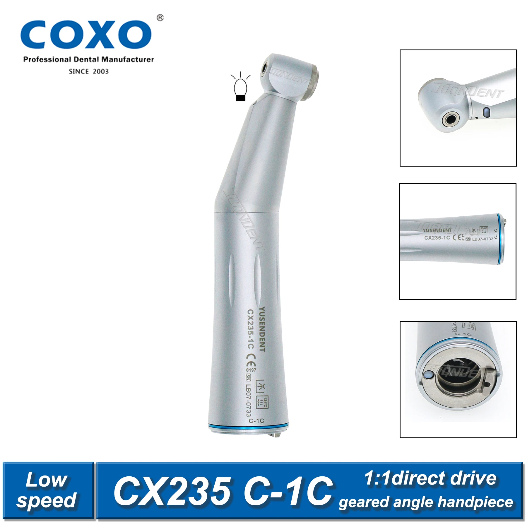 COXO Dental 1:1 Low Speed Handpiece Contra Angle Inner Channel Water Spray Dentistry Micromotor Electric Motor Dental tools