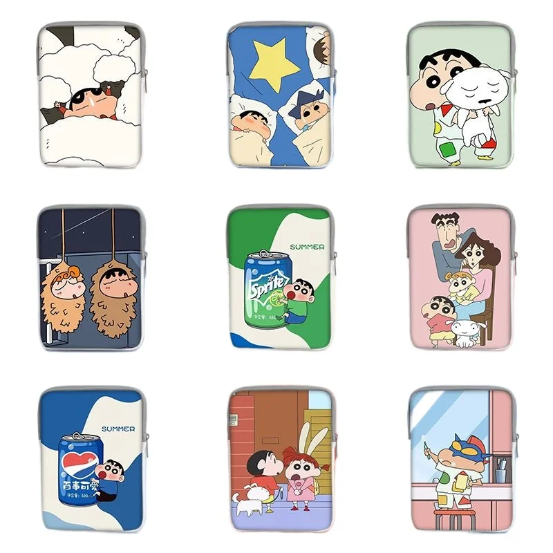 

New Disney Stitch Crayon Shin-chan notebook tablet liner bag ipad10 11 12 13 14 15 protective cover Apple air computer bag gift