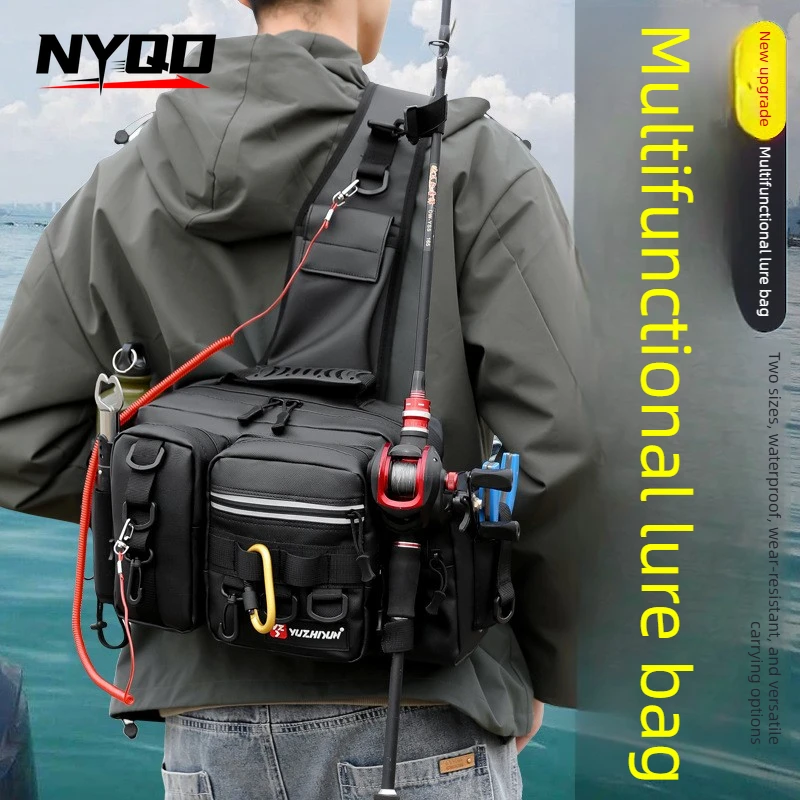 

Новая сумка через плечо, сумка для удочки, многофункциональная и вместительная водонепроницаемая сумка для рыболовных снастей, bolsa de pesca