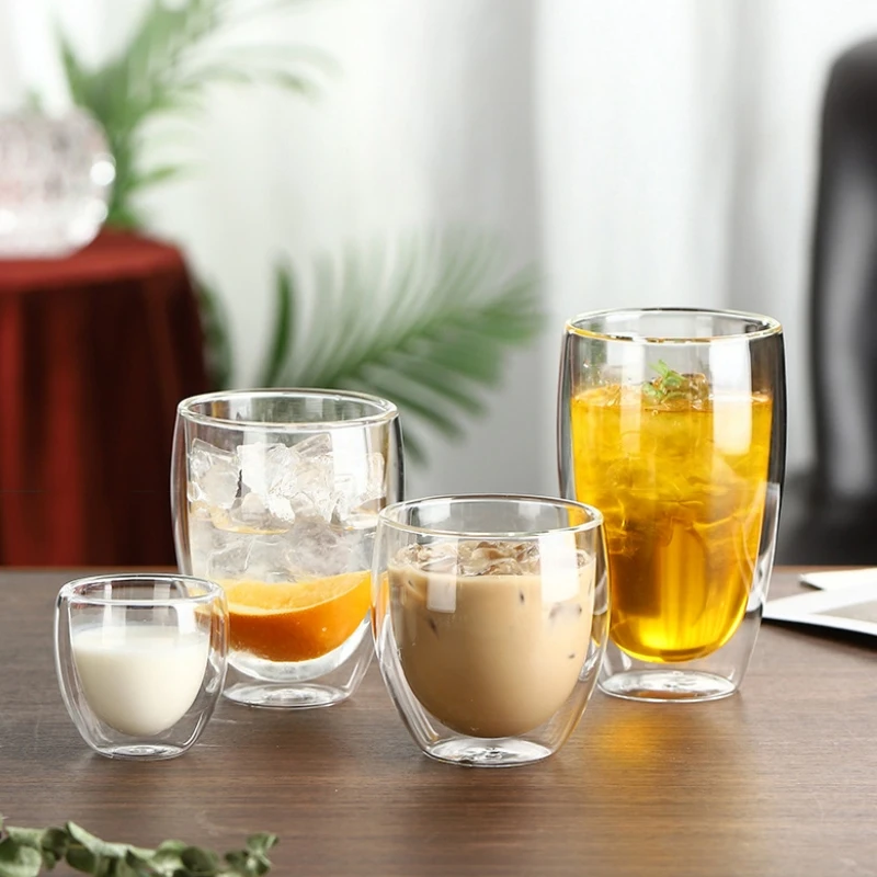 Image of 2er-Pack Doppelwandige Glas-Kaffeetassen - Isolierte Borosilikatbecher, Schweißresistent & Spülmaschinenfest, Perfekt für Lattes, Smoothies