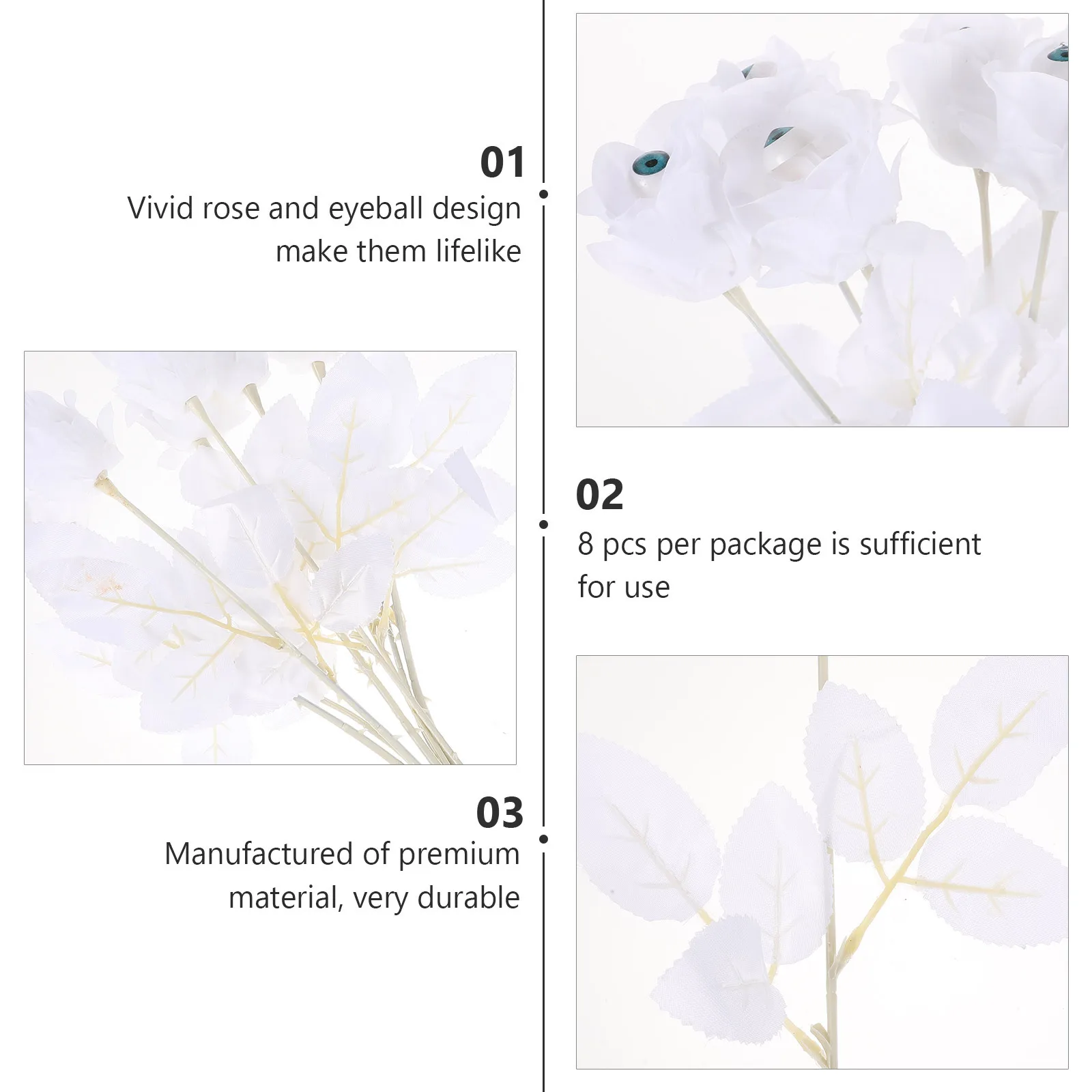 

Party Simulated Rose Decoration Artificial Roses with Eyeballs Halloween Fake Office