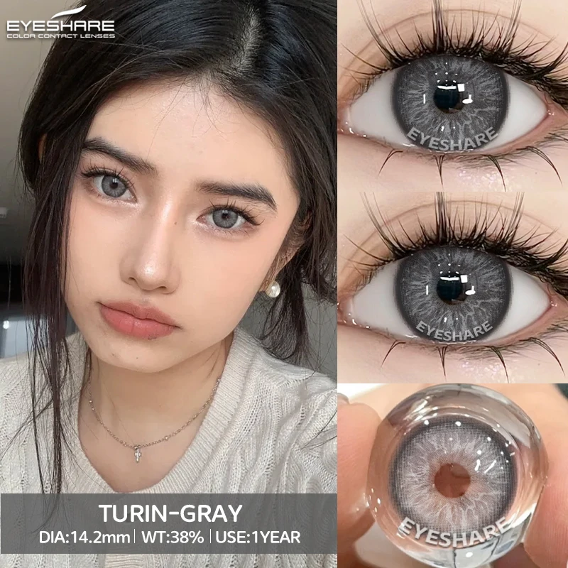 EYESHARE 1pair New Color Contacts Lenses for Eyes Natural Fashion Blue Lenses Green Contacts Lenses Yearly Gray Beauty Pupils