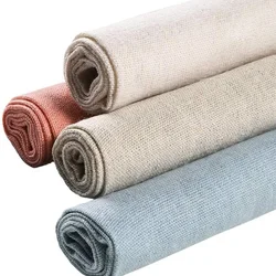 Bamboo Cotton Hemp Natural Linen Fabric Plain Literature Lightweight Clothing Wrinkled Needlework Embroidery DIY Decor Craft