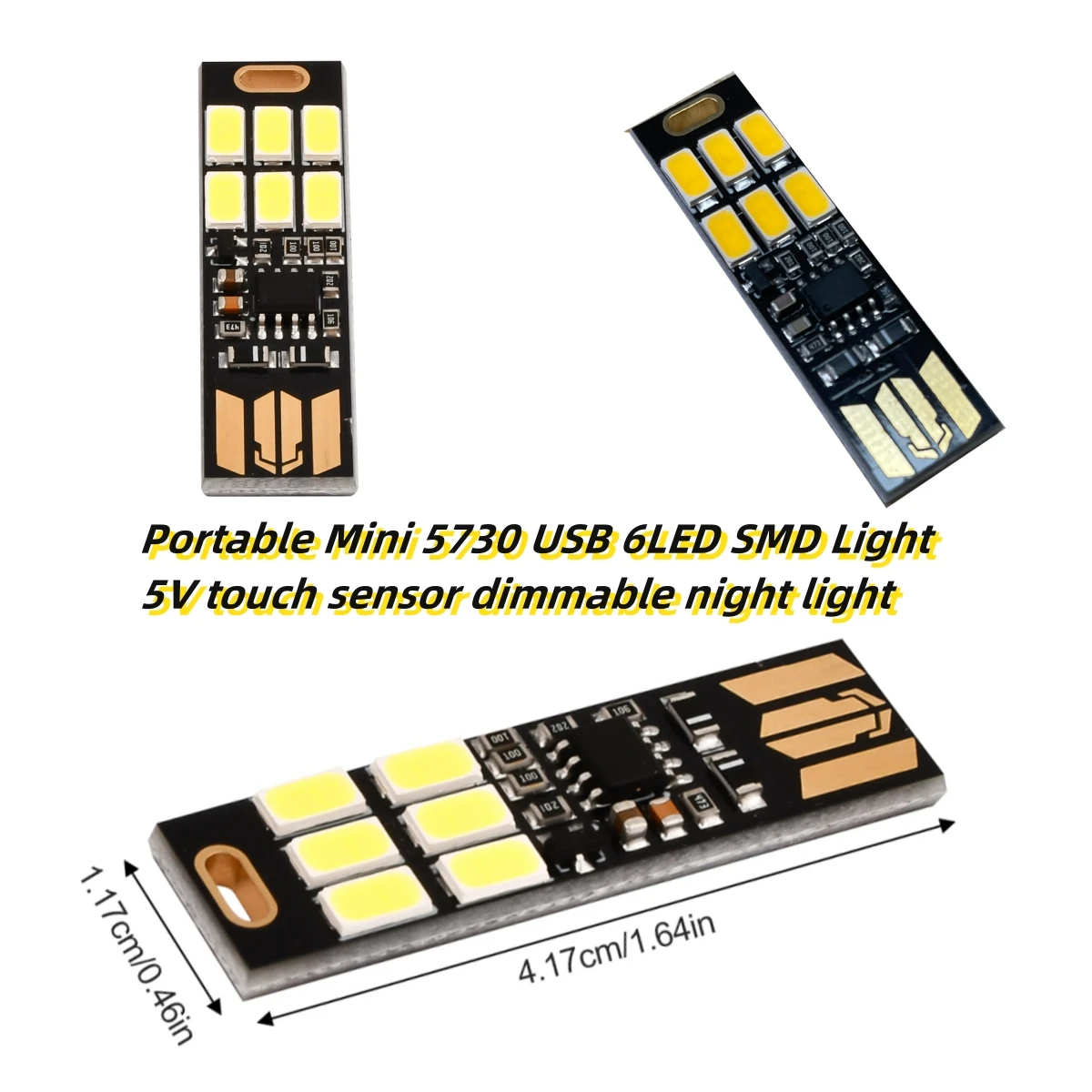 

Mini portable 5730 USB 6LED patch lamp 5V touch sensor dimmable night light cold/warm white light