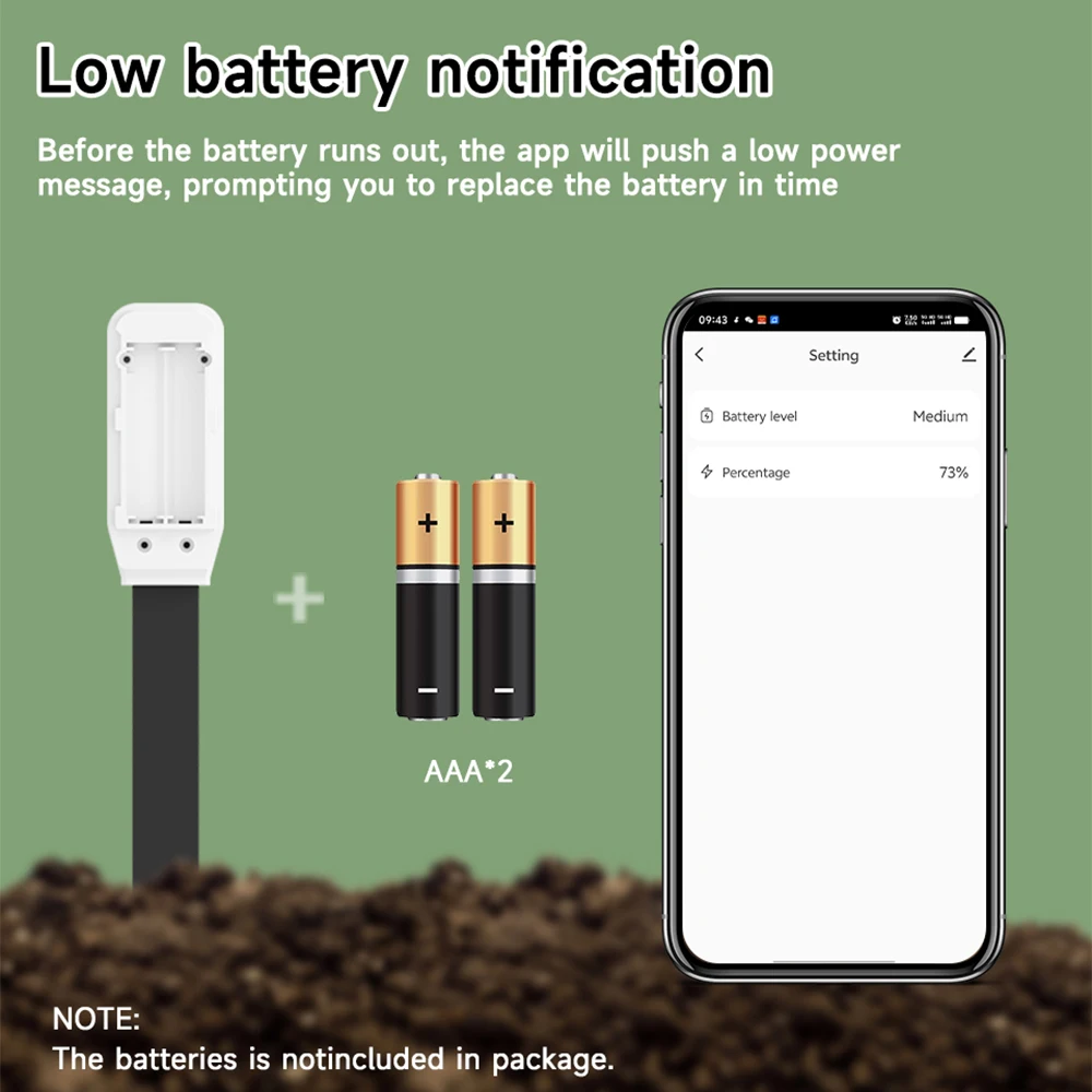 Tuya Zigbee Soil Tester Sensor Real TimeTest Humidity Temperature Moisture SensorRemote Monitoring for Flower PottingPlanting