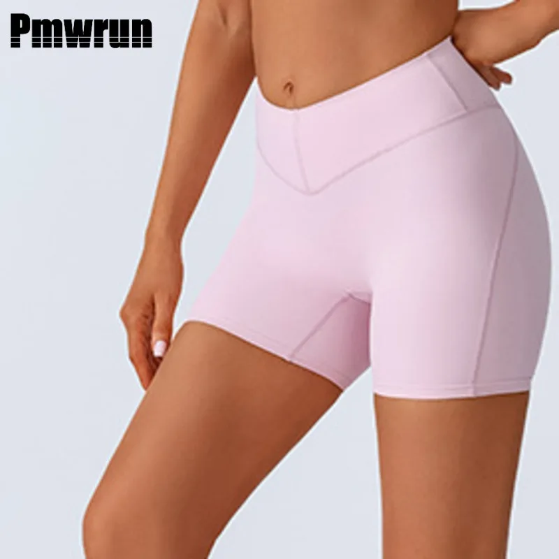 

PMWRUN 2025 Sportswear Woman Gym Sport Yoga Shorts For Women Quick-Dry Hip-Lifting Fitness Women's Cycling Shorts Woman Clothing